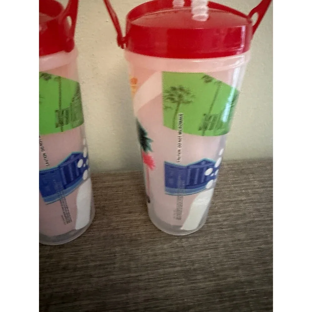 Lot of 2 Universal Studios Hollywood Coke Freestyle Souvenir Refillable Cups